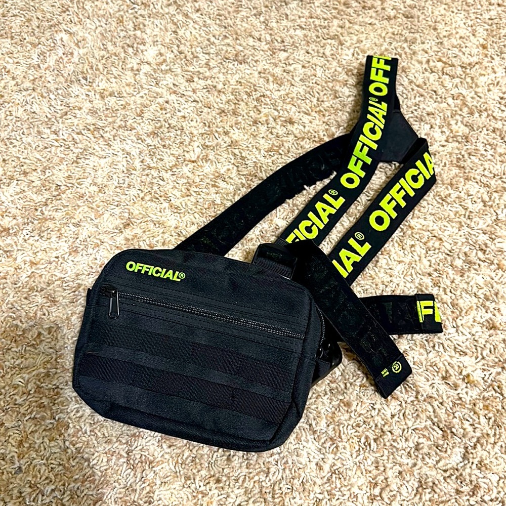 OFFICIAL black and green crossbody Fanny pack